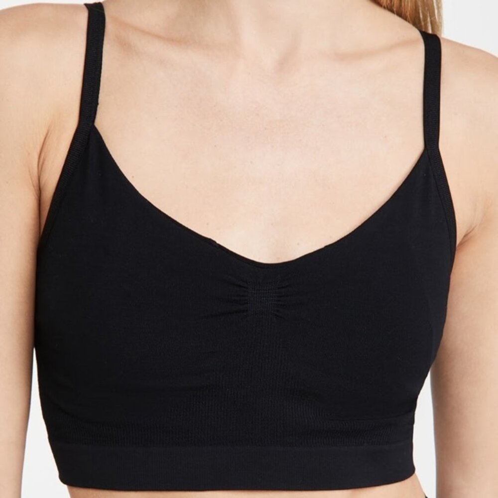 HATCH The Essential Pumping Bra in Black Seamless Ruched Pullover Women's L